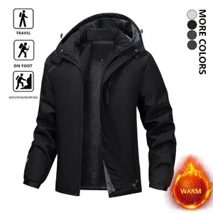 Men’s Snow Ski Jacket – Warm Fleece Outdoor Mountain Hooded Winter Coat, Sports Breathable Regular Fit Long Sleeve Front Zipper, Suitable for Autumn and Winter Everyday Wear