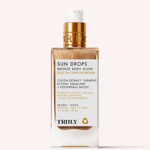 Sun Drops Bronzing Body Oil – Brightening Body Treatment with Cocoa Extract, Turmeric & Squalane – Enhances Glow for a Sunkissed Look – Fades Dark Spots and Evens Skin Tone