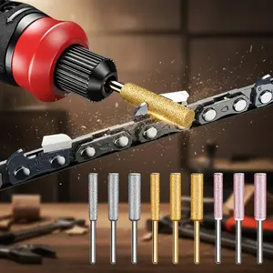 10-Piece Chainsaw Sharpening Stone File Set - Professional Chain Carving Grinding Tools, Durable & Portable Essential for Woodworking Repairs