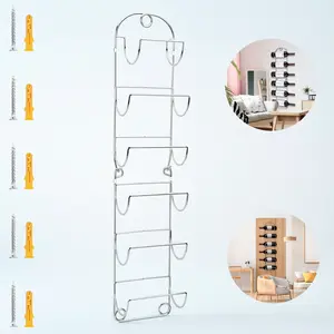 [HUOMAQFAN]6 Tier Wall Mounted Towel Holder with Floating Shelf,Hanging Towel Rack for Rolled Bath Towels, Washcloths and Linens, Ideal for Bathroom Spa Salon