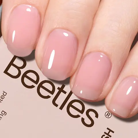 Beetles 15ml Nude Pink Gel Nail Polish - Neutral Sheer Pink Jelly, Translucent Concealer Effect, Soak-Off UV Formula, Long Wearing Gloss, Cruelty Free, for French Nail Art, DIY Manicure, Ideal Gift for Women (Birthday)