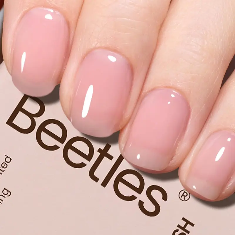 Beetles 15ml Nude Pink Gel Nail Polish - Neutral Sheer Pink Jelly, Translucent Concealer Effect, Soak-Off UV Formula, Long Wearing Gloss, Cruelty Free, for French Nail Art, DIY Manicure, Ideal Gift for Women (Birthday)