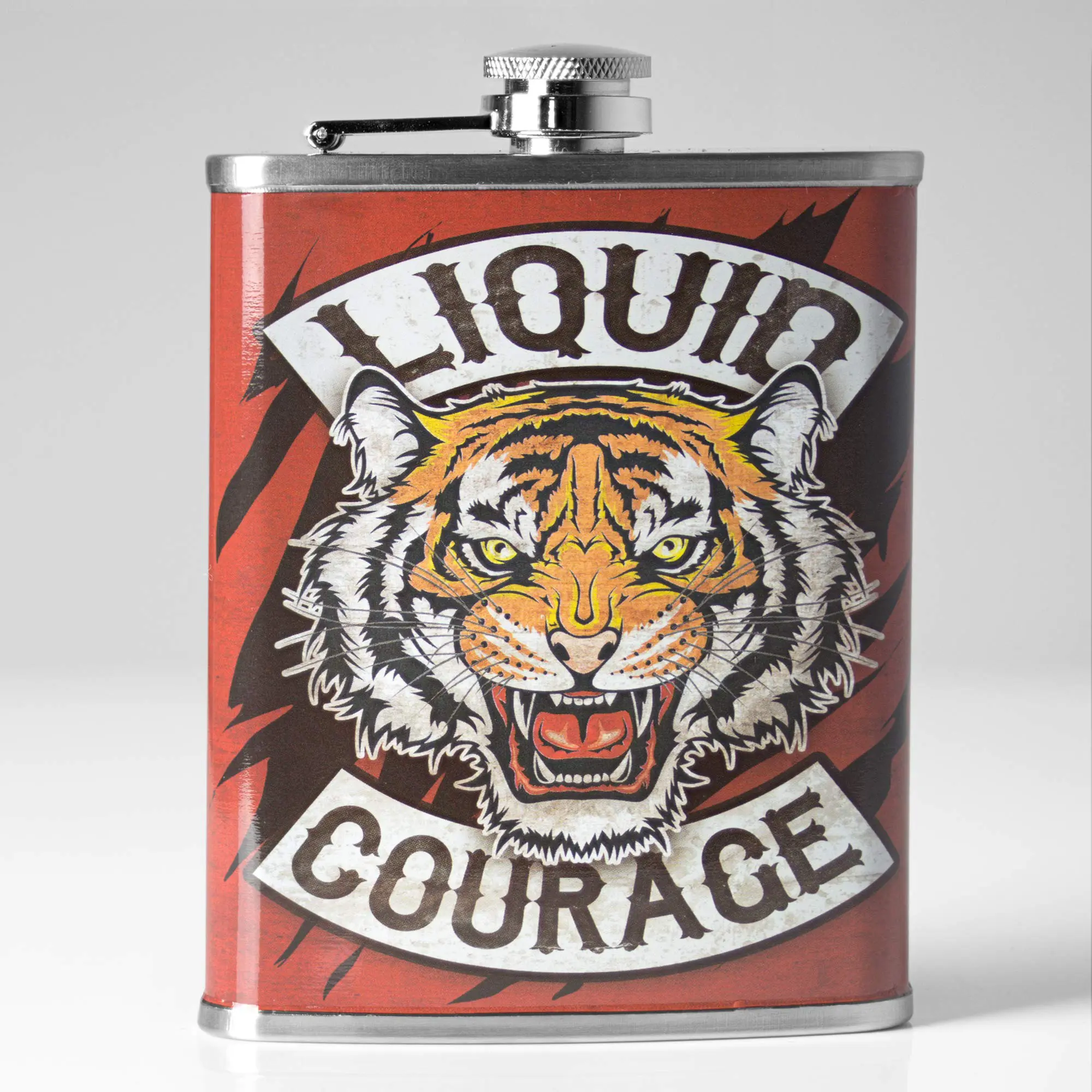 8oz Stainless-Steel Leak-Proof Compact Hip Flask - American Art Decor, Pocket-Friendly, Convenient Outdoor Drinkware for Whiskey, Vodka, Tequila - Bachelor Party, Camping Trip, Convenience