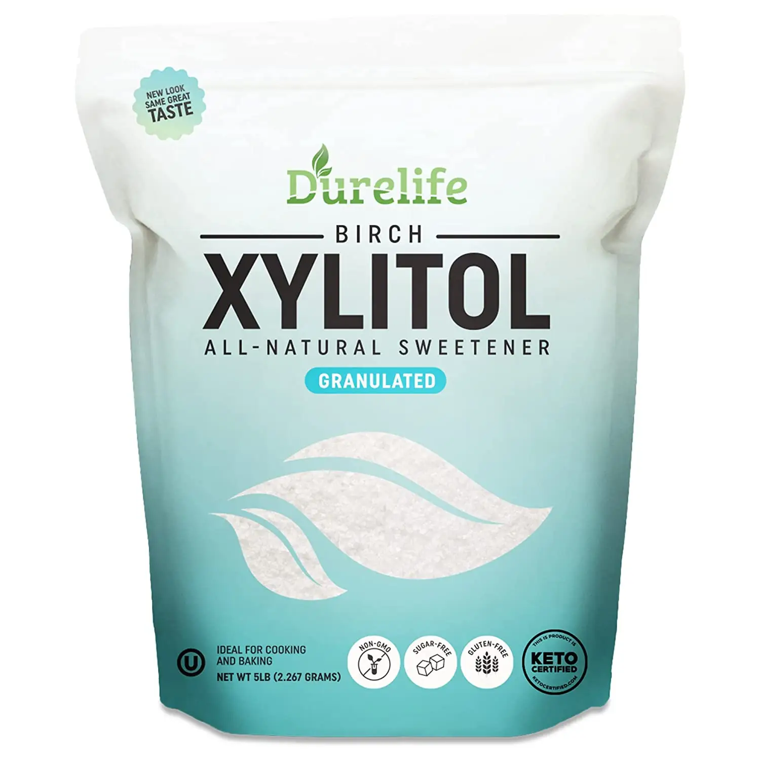 DureLife XYLITOL Sugar Substitute Made From 100% Pure Birch Xylitol NON GMO - Gluten Free - Kosher, Keto approve, Natural sugar alternative Sweet