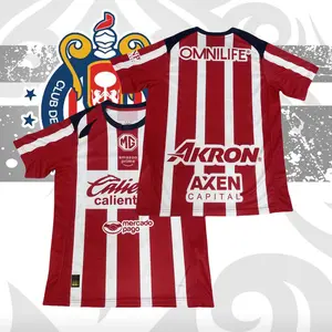 25 26 Chivas de Guadalajara Home Soccer Jersey Mexico LIGA MX  Fans Version Short Sleeve Jersey Quick Dry Football Jersey