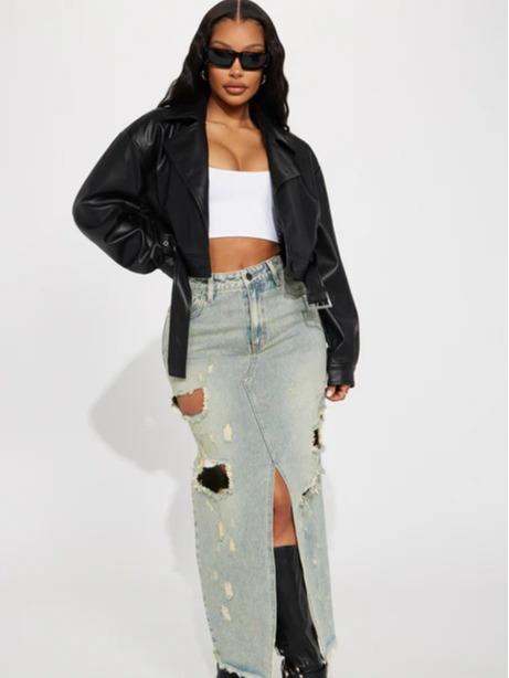 My Best Behavior Faux Leather Cropped Jacket - Black