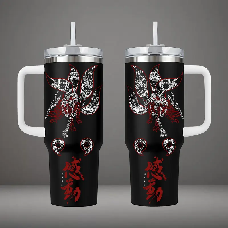 Kurama Sharingan Tumbler 40oz 20oz Gifts, Naruto Anime Manga Tumbler, Gift For Fan