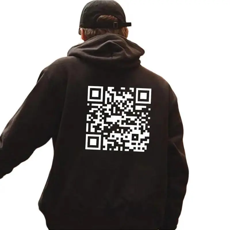 Hoodie QR Code, Gift For Men for Women, Humor Streetwear Hoodie Classic Fabric