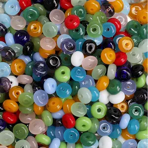 250pcs 6mm Glass Beads, Flat & Round Loose Beads on Spool, Candy Colors, DIY Jewelry Making, Beading Making, Craft Accessories, Handmade Projects, Bead Assortment