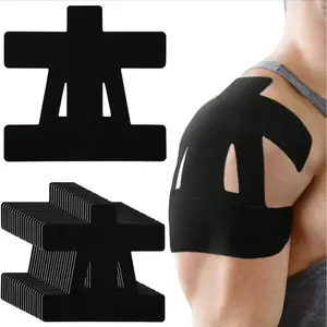 10-roll pack of sports tape, used to relieve shoulder pain, pre-cut, waterproof and breathable, enhances elasticity, used for shoulder support and muscle protection, suitable for sports like baseball (black) support copper