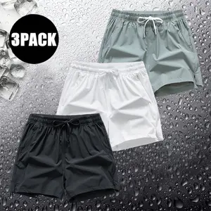 Men’s Summer Versatile Ice Silk Casual Shorts — Loose Fit, Quick Dry, Three-Inch Inseam for Running/Fitness/Swimming Training; Four-Inch Inseam Casual Sports Shorts