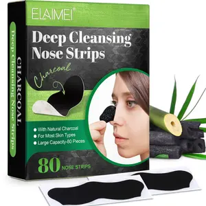 Elaimei Blackhead Nose Patches 80pcs, Charcoal Pore Cleansing Mask, Absorbs Oil and Dirt, Daily Skincare Essential, Perfect Gift