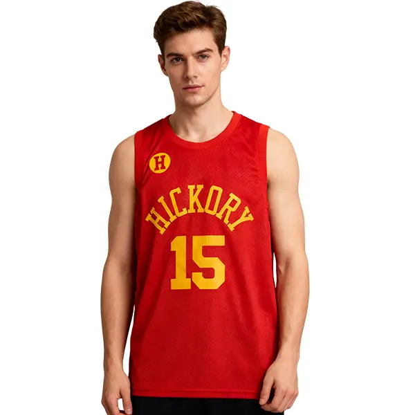 Men's Vintage Stitched Polyester Mesh Basketball Jersey #15 - Chitwood Movie Fan Athletic Apparel, V-Neck, Hickory, Breathable, Quick Dry, XL