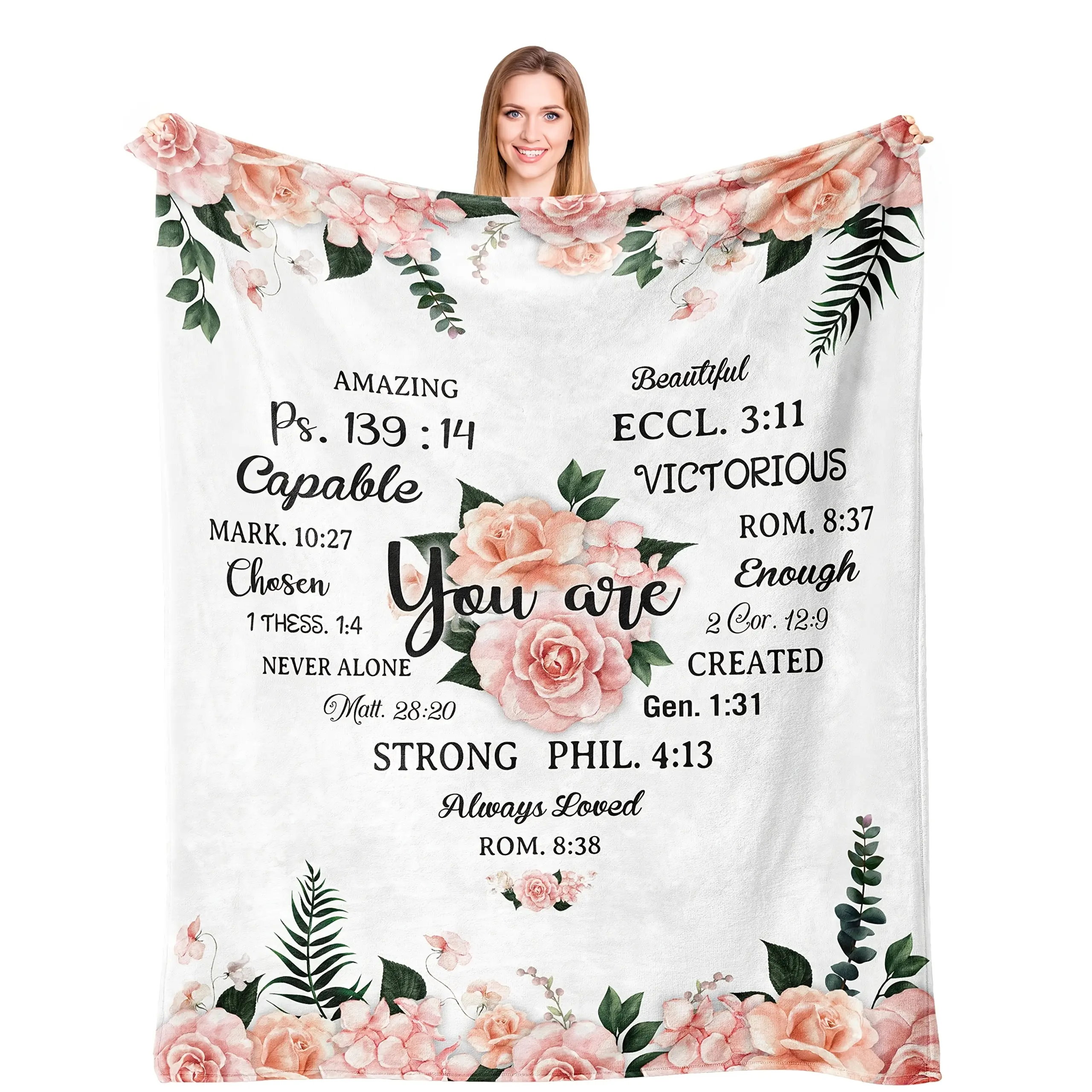 280g Christian Focus Bathroom Towel - 1pc, Religious Theme with Inspirational Texts, Home Bathroom Supply, Religious Gift for Women's Birthday, Religious Gifts