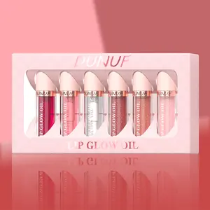 DUNUF 6 Pcs Lip Glow Oil Set | Hydrating Plumping Lip Gloss for Glossy Finish | US Stock Fast Shipping Nourishing 3-in-1 Lip Glaze maroon  red  lipstick yo universal skincare halloween  lip  gloss lollipop  lips lip  gloss  packaging glam  lit  elip  kits