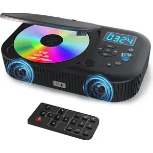 CD Player Portable, Dual Stereo Speakers Portable CD Player with  Speakers, 4000mAh Rechargeable Player for / with Remote Control, Support USB/AUX,Headphone Jack