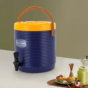 Hot and Cold Drink Dispenser, 3.4Gal Insulated Beverage Dispenser with Faucet, Stainless Steel Hot & Cold Drinks Bucket, Insulated Container for Hot Water Coffee Tea Chocolate Milk (Blue)