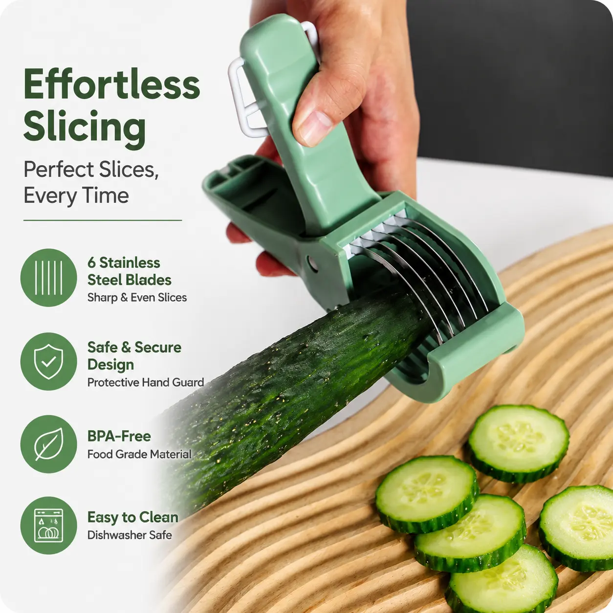 Vegetable Slicer for Kitchen,Handheld Vegetable Cutter with Stainless Steel Blades,Manual Food Slicer Tool,Kitchen Gadget for Fruits,Vegetables,Cucumber and Potato