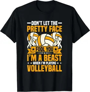 100% Cotton Volleyball shirt Men Women Volleyball Lover Player Teen Girl T-Shirt