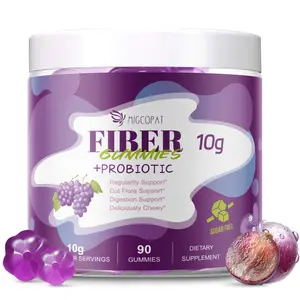 Migcopat Fiber Apple Cider Vinegar Gummies, for Digestive Health and Regular Bowel Movements—Grape Flavor—No Added Sugar and Vegan