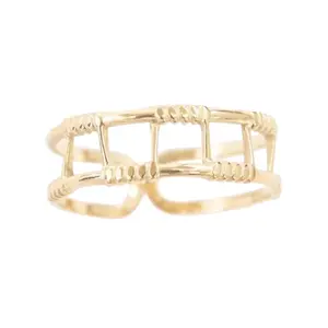 Wired Adjustable Ring - Adjustable Design with Three Clips, Adjustable Fit, Gold Finish
