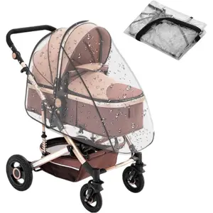 Universal Rain Cover for Pushchair, Rain Cover for Pram, Transparent Pram Rain Cover for Outdoor Travel, Stroller Weather Shield for Waterproof, Dust, Sun, Fit Most Strollers