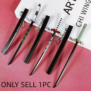 6inch 15cm Small Katana Keychain Mini Metal Ainme Safe Unsharpened Sword Black Steel Sabre Key Iron Ninja Knife Damascus Sword Blade Action Figure Original Samurai Sabre Steel Real Size Japanese Katana Keychain Toy Gift Keychain Kawaii