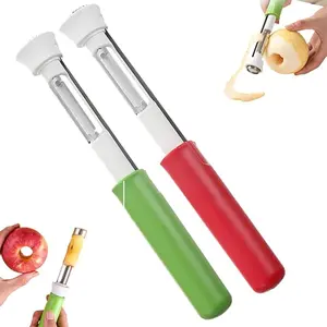 2 in 1 Apple Corer and Peeler Tool, Fruit Vegetable Corer and Peeler Tool, Stainless Steel Remover for Cored Apples, Pears, Bell Peppers and Cakes, Multifunction Corer Tool for Vegetable Fruit Kitchen Gadget