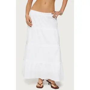 Edikted Women's Petite Charlotte Tiered Maxi Skirt - Multicolor