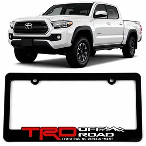 2-Pack Matte Black Plate Frames | Off road, sport Suitable for Toyota Tundra/Tacoma, etc | Rust-Proof ABS |   Direct Fit Toyota Trucks |   Easy Install