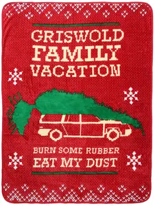 National Lampoon's Christmas Vacation Griswold Family Tree Chopping Micro Raschel Throw Blanket 48" x 60"