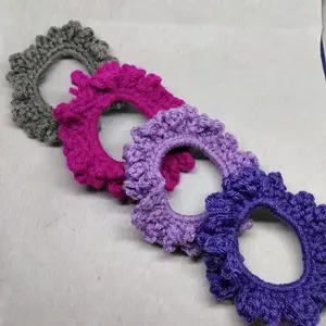 Nylo & Co. Crochet Color Block Hair Scrunchie in Combo #7 - Set of 4