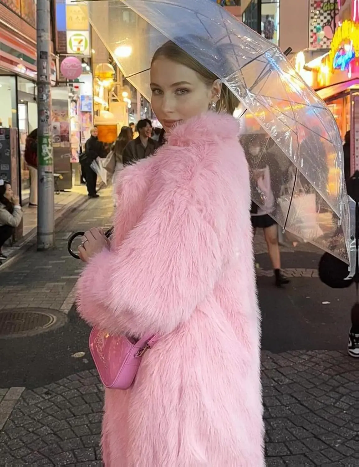 Kissonic Women's Faux Fur Coat Long Sleeve Lapel Shaggy Winter