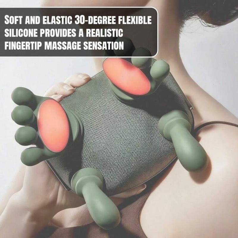Multi functional simulated human hand five finger shoulder and neck massager, electric massage function neck and shoulder massager, wireless portable USB charging. Deep tissue massage, suitable for the neck, shoulders, back, arms, and legs Shiatsu heat