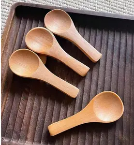 6pcs Vintage Wooden Salt Scoop, Kitchen Seasoning Spoon, Mini Coffee Spoon, Children Small Spoon, Rice Spoon,Kitchen,Christmas Gift
