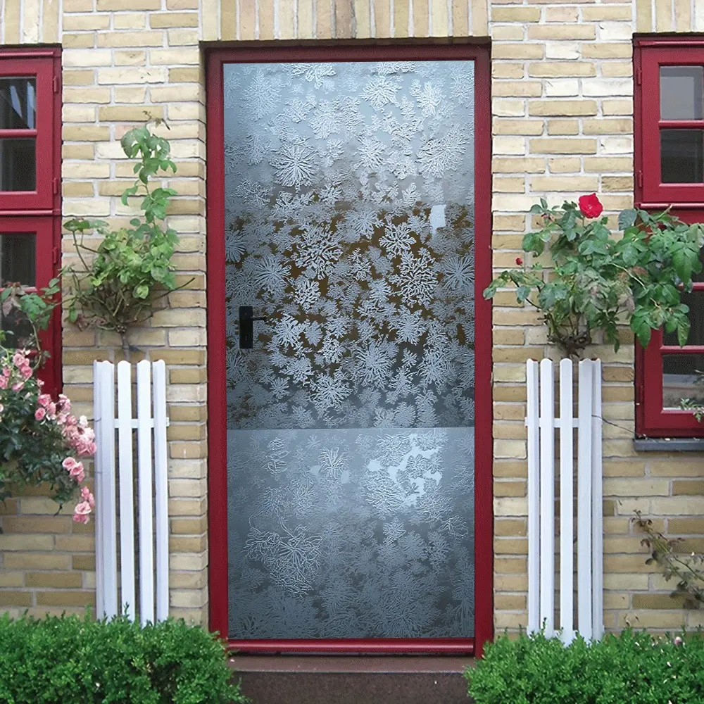 2pcs Snowflake Static Cling Glass Stickers Christmas New Year Decorative Window Decals Removable No Glue Frosted Glass Film for Living Room Bedroom Bathroom Privacy Protection Translucent Opaque Decorati