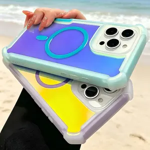 OREKROY Luxury Color-Changing Laser Magnetic Phone Case for iPhone 17 Pro Max 16 15 14 13 Pro Max, Strong MagSafe Compatible, Iridescent Rainbow Shine, Clear Shockproof Anti-Scratch Protective Cover #SummerVibes #SummerWins #DealsforYouDays