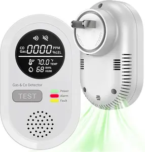 irquality display remind,Plug in with Temperature Humidity Sensor Built-in, with Dual Sensor, Air Safety remind with Clear Display Sound & Lightfor Homes, Kitchens, Apartments,