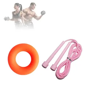 Orange Flexible Ring & Pink Jump Rope Set – Comfortable-Handle Tools for Casual Daily Activity & Light Movement Support
