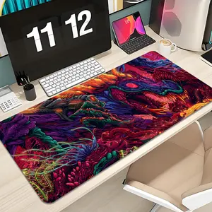 Hyper Beast Mouse Pad Design XXL 1000×500mm 900×400mm 800×400mm 600x300mm Large Gaming Mouse Pad - Extended, Thick, Non-Slip Rubber Base Desk Mat with Precision Stitched Edges - Washable Large Desk Pad Desktop Accessory