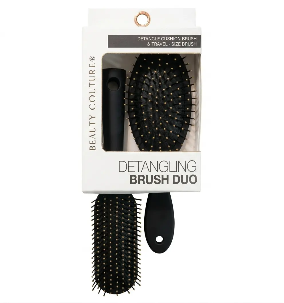 Beauty Couture® Detangling Brush Duo - Professional 2-Piece Set