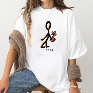 ATCQ A Tribe Called Quest T-Shirt, Minimalist Hip Hop Graphic Tee, Abstract Stick Figure Flower Heart Shirt, Streetwear Music Fan Tee