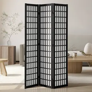 Room Divider 3-Panel Japanese Style Wood Folding Privacy Screen for Indoor Use, Traditional Japanese Partition Dividers and Portable Decoration Screens, Ideal for Room Separation in Home Office, Restaurant, and Bedroom