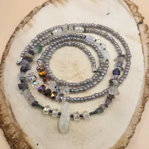 Innergy Removable Waist Beads - Multicolored Beads with Natural Accents, A Beautiful Design for Versatile Wear