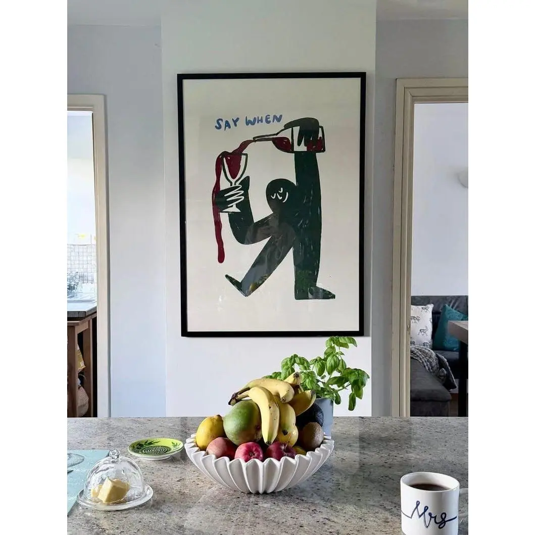 Funny Wine Poster Say When Print, Kitchen Bar Wall Art, Minimalist Drinking Humor Decor, Modern Bar Cart Artwork1 - (Unframe)