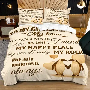 Expression Textile Printing Pattern Bedding Set, Includes 1 Bed Cover and 1 or 2 Pillowcases, Excluding Quilt and Pillow Core, Suitable for Bedroom or Dormitory Bedding Sets, Ideal for Gifting or Personal Use