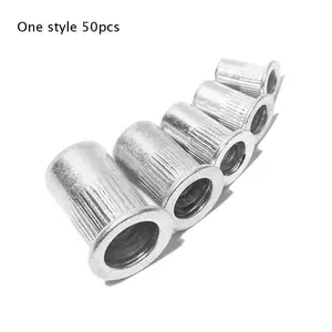 Flange nuts, rivets, washers (M3, M4, M5, M6, M8), UNC flat head rivet threaded inserts, snap-in type washers, full thread, right-hand thread direction