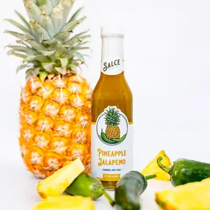 Salce's Pineapple Jalapeno Hot Sauce - Medium Heat Sauce with Grilled Jalapenos, Pineapple, White Vinegar, and Garlic