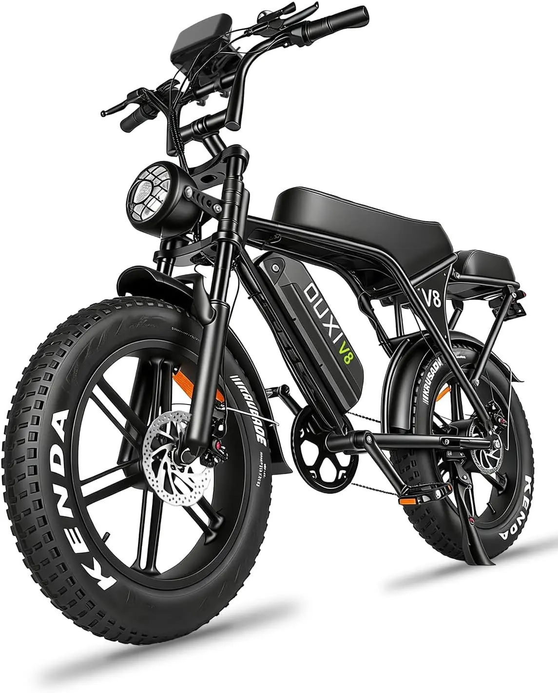 OUXI V8 Series Adult Electric Bike - 1500W Peak E Dirt Bike, 15AH Removable Battery, 20" Fat Tire, 7-Speed Gear, UL 2849 Certified