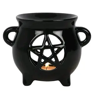 Cauldron Oil Burner, Wax Warmer Aroma Diffuser, With Handle, For Essential Fragrance Wax Melts, Enchanting Witches' Home